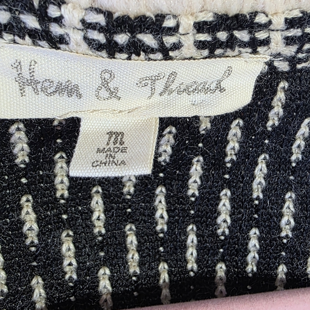 Hem & Thread Sherpa Knit Open Front Vest Size Medium Cozy Textured Boho - Picture 3 of 7